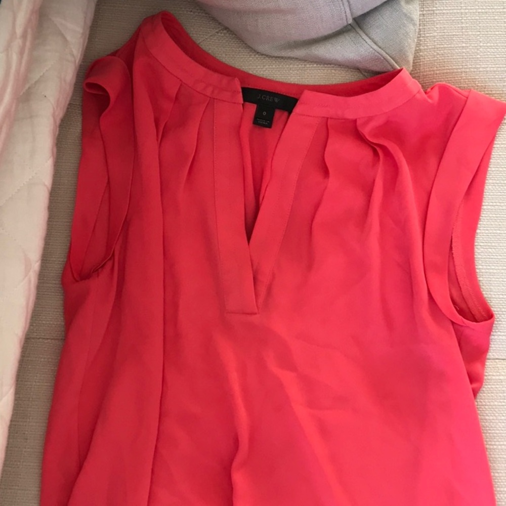 Bright coral cap sleeve j crew top size 0